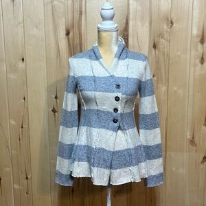 Free People Striped Gray and White Women's Sweater XS